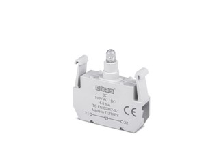 Yedek LED'li 110V DC Beyaz Sinyal Blok